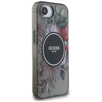 Guess IML Flowers magnētiskais viedtālruņa apvalks iPhone 16e - melns