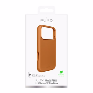 Чехол Puro Icon Mag Pro Liquid Silicone для iPhone 17 Pro Max, совместимый с MagSafe, с защитой камеры и алюминиевыми кнопками - оранжевый
