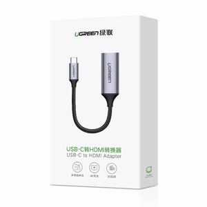 Ugreen USB Type C uz HDMI 2.0 adapteris 4K @ 60 Hz Thunderbolt 3 MacBook / PC pelēks (70444)