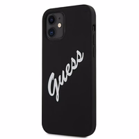 Guess GUHCP12SLSVSBW iPhone 12 mini 5.4" melns un balts cietais apvalks Silikona Vintage