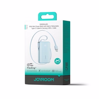 Joyroom JR-PR2L 10000mAh 35W barošanas banka ar iebūvētu ievelkamu USB-C kabeli un Lightning aukliņas kabeli - zils