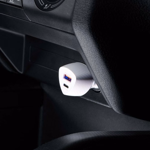 FORCELL F-ENERGY Carbon CC50-1A1C automašīnas lādētājs Type C + USB A PD QC3.0 3A 38W balts