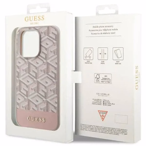 Guess GUHMP14LHGCFSEP iPhone 14 Pro 6.1" rozā/rozā cietais apvalks GCube Stripes MagSafe