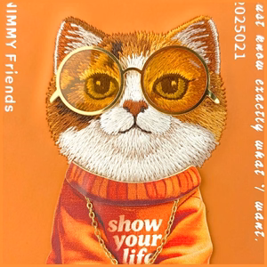 Чехол Nimmy Glasses Cool Cat для iPhone 17 Pro Max - оранжевый