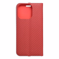 LUNA Book Carbon viedtālruņa apvalks sarkans