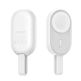 VEGER portatīvais lādētājs 1200 mAh pulkstenim saderīgs ar Apple Watch Pomme (W0102) balta