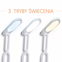 Collapsable LED desk Lampa 10W, 3000/4500/6000K, 1200mAh, zils, LTC