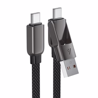 Acefast C13-04 USB-C - USB-A / USB-C kabelis 480Mb/s 3A 1,2 m - melns