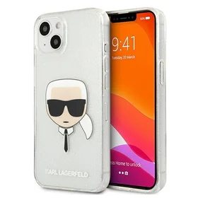 Karl Lagerfeld Glitter Karl's Viedtālruņa apvalks iPhone 13 mini - sudrabains