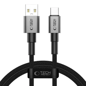 Tech-Protect UltraBoost DNA USB-A / USB-C kabelis 15W/3A 100cm - pelēks
