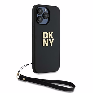 DKNY Viedtālruņa apvalks ar siksniņu un logotipu iPhone 15 Pro Max - melns