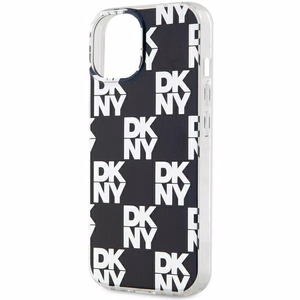 DKNY IML rūtainais mono raksts viedtālruņa apvalks iPhone 15 Plus / 14 Plus - melns
