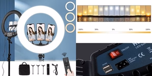 LED Ring Lamp 45cm Ar Desktop Tripod Mount Up To 2.1m