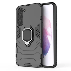 Ring Armor viedtālruņa apvalks Samsung Galaxy S23+ bruņots pārsegs magnētiskais turētājs gredzens melns
