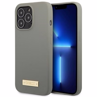 Guess GUHMP13XSPLG iPhone 13 Pro Max 6.7" pelēks/pelēks cietais apvalks Silikona logotips Magnētiskais