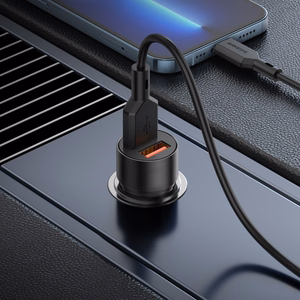 Auto lādētājs Borofone BZ19B 2xUSB-A QC3.0 36W melns