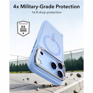 ESR Classic Hybrid Kickstand MagSafe maciņš, paredzēts iPhone 18 Pro Max / 17 Pro Max, matēti gaiši zils