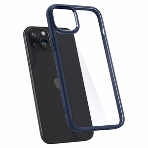 Spigen Crystal Hybrid viedtālruņa apvalks iPhone 15 Plus - caurspīdīgi zils