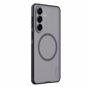 Nillkin Super Frosted Shield Pro magnētiskais MagSafe saderīgs maciņš priekš Samsung Galaxy S26 Plus caurspīdīgi melns