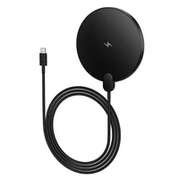 Bezvadu lādētājs Hoco 15W ar USB-C kabeli un digitālo indikatoru CW62 melna krāsa