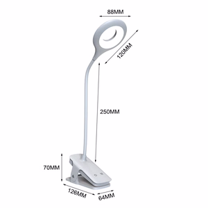 Mini Wozinsky bezvadu LED lasīšanas lampa ar klipsi + USB-C kabelis - Balta