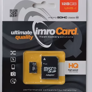 IMRO microSD Memory Card 128GB 100MB/s Class 10 UHS I with SD Adapter