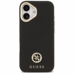 Guess Graudains Strass Logotips Magnētiskais viedtālruņa apvalks iPhone 17 - melns