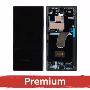 LCD displejs, saderīgs ar Samsung S918 S23 Ultra ar rāmi / Cream / OEM