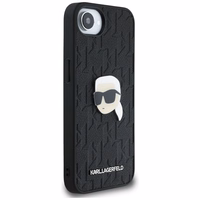 Karl Lagerfeld Monogram Karl Head Pin viedtālruņa apvalks iPhone 16e - melns