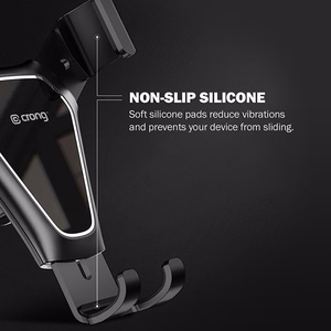 Crong Gravity Auto-Clip gravitācijas automašīnas tālruņa turētājs 4.7–6.5" tālruņiem, melns
