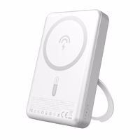 Dudao K28 10000mAh PD 22.5W Magnētiskā portatīvais lādētājs ar metāla apvalku un gredzena statīvu - sudraba