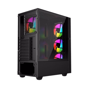 Gembird Fornax 4000 ARGB spēļu ATX datora korpuss Midi Tower melns