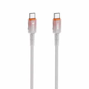 Kabelis FORCELL F-ENERGY C357 gradientinis Type-C uz Type-C QC4.0 PD 5A 100W 1 m balts