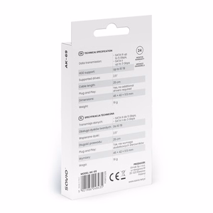 SAVIO AK-69 adapteris USB-C 3.1 Gen 1 (V) – SATA (F) 2,5″ diskdziņiem