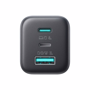 Joyroom JR-TO1 GaN 45W USB-C Lightning USB-A sienas lādētājs melns