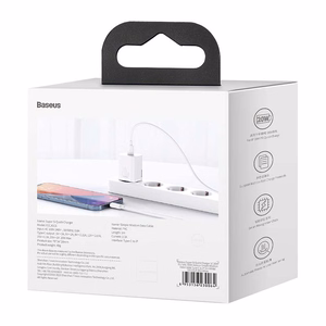 Зарядное устройство Baseus Super Si 20W USB-C + кабель USB-C на Lightning 1.0m белый TZCCSUP-B02