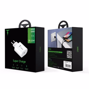 WALL CHARGER T-PHOX ISPEED 20W USB-C/LIGHTNING CABLE WHITE