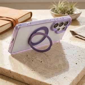 Case for Samsung A37 Frame Circle Stand compatible with MagSafe purple