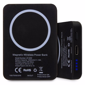 Karl Lagerfeld Ikonik MagSafe 5W 3000mAh induktivais portatvais ladetajs - melns