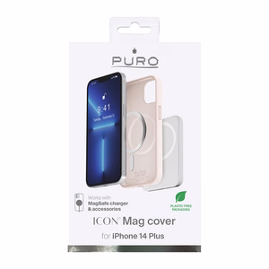Puro ICON MAG vāciņš ierīcei iPhone 14 Plus, saderīgs ar MagSafe, “Dusty Pink” krāsā