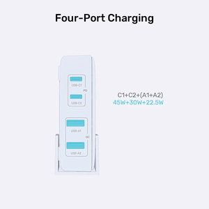 GaN tīkla lādētājs - Unitek P1229ABK01-EU | 100W 2x USB-C 2x USB-A
