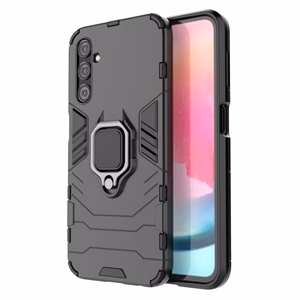 Viedtālruņa apvalks Ring Armor Samsung Galaxy A24 4G ar magnētisko turētāju un gredzenu - melns