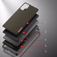 Dux Ducis Fino viedtālruņa apvalks pārklāts ar neilona materiālu Samsung Galaxy A03s zaļš