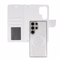 Glitter Magsafe grāmatas stila apvalks Samsung Galaxy S23 sudrabains