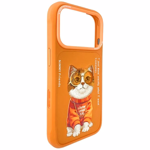 Чехол Nimmy Glasses Cool Cat для iPhone 17 Pro Max - оранжевый