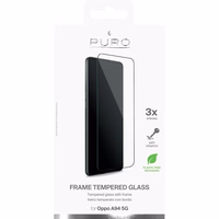 PURO Frame Tempered Glass - Oppo A94 5G Tempered Glass aizsargājošs Glass (melns Frame)