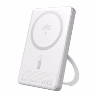 Dudao K28S 20W PD 5000mAh Portatīvais lādētājs ar Magnētisko funkciju un statīvu - sudraba