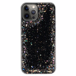 Caurspīdīgs viedtālruņa apvalks Iphone 12 Pro Max Melns
