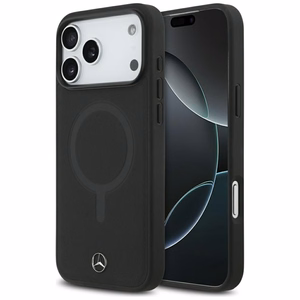 Mercedes Plain Smooth Leather MagSafe Чехол для iPhone 17 Pro Max - чёрный