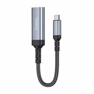 Konversijas kabelis no USB C uz HDMI sieviešu Hoco 4K 30Hz 0,2 m UA43A tērauda pelēks